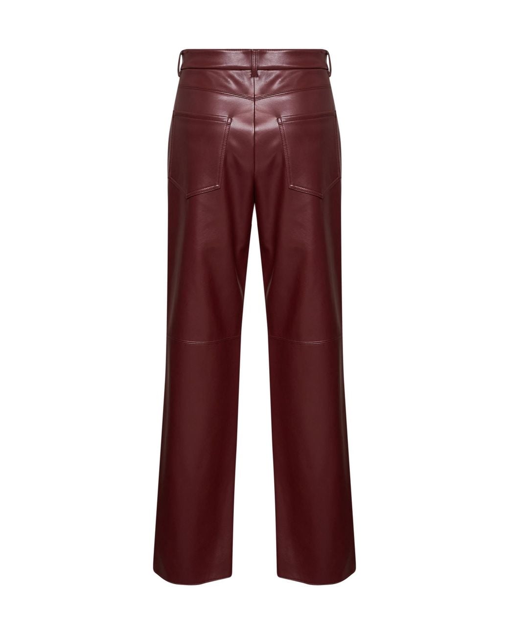 Max Mara Red S Coated Straight-Leg Pants