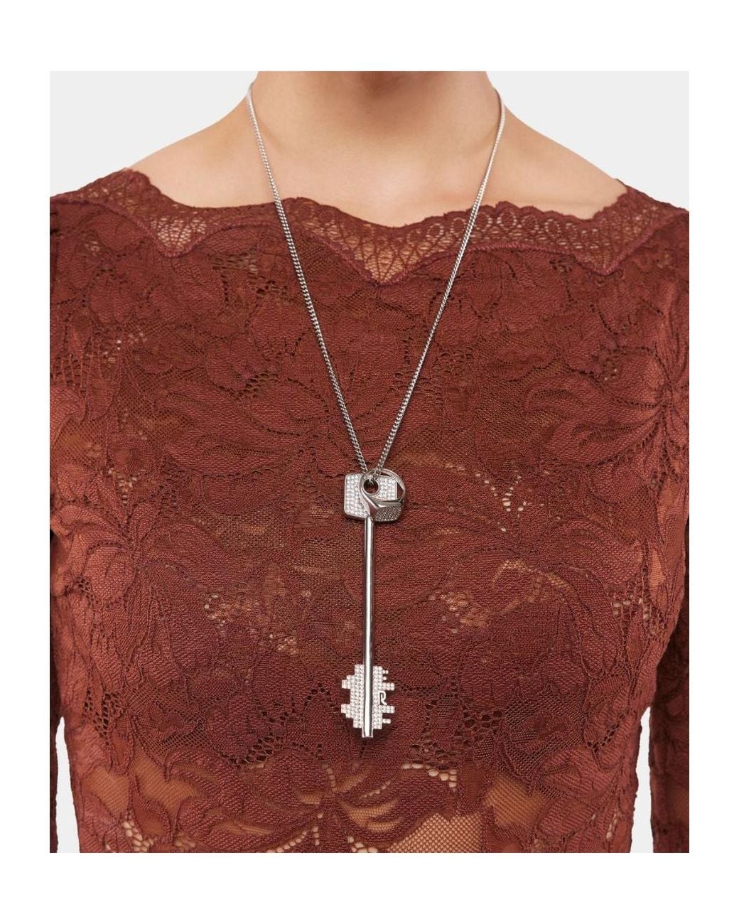 Rabanne White Rabanne Key-Pendant Necklace