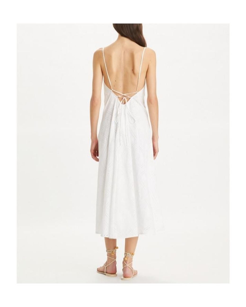 Tory Burch White トリーバーチ ストラップ ミディドレス
