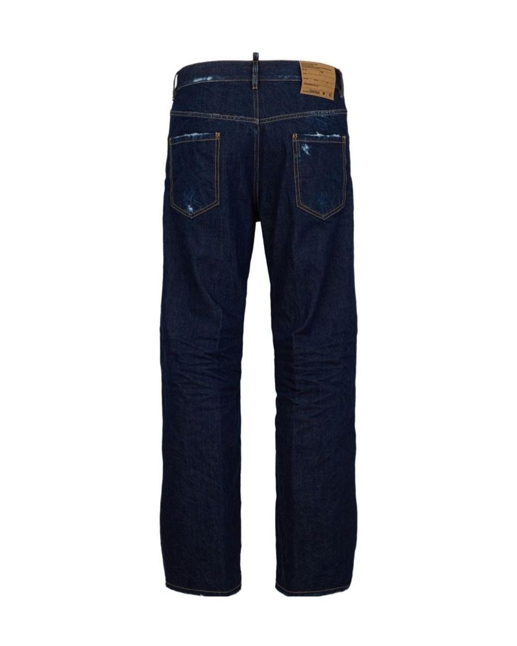 DSquared² Blue Straight-Leg Distressed Jeans for men