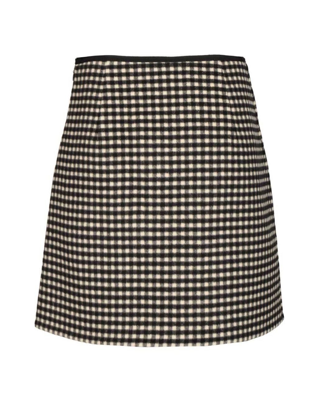 Valentino Black Gingham Bow Detailed Mini Skirt