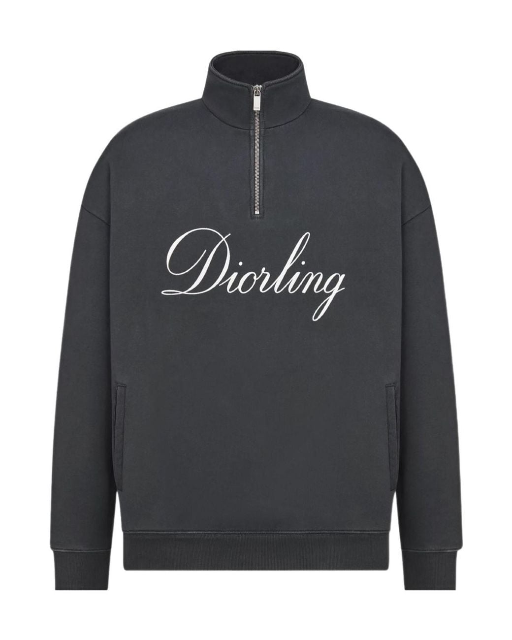 Dior Gray Diorling Sweatshirt With Zip On The Collar for men