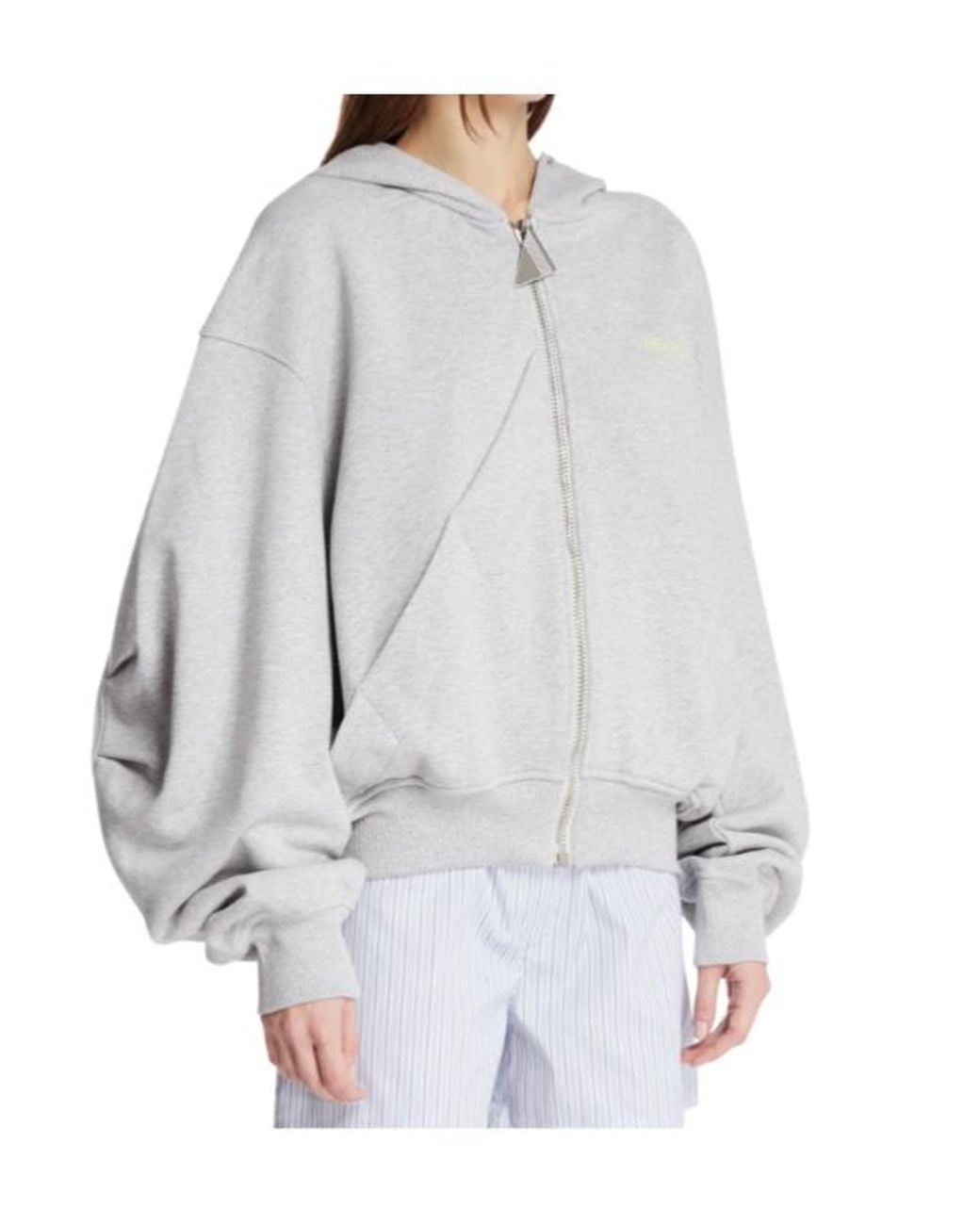 The Attico Gray The Zip-Up Hoodie