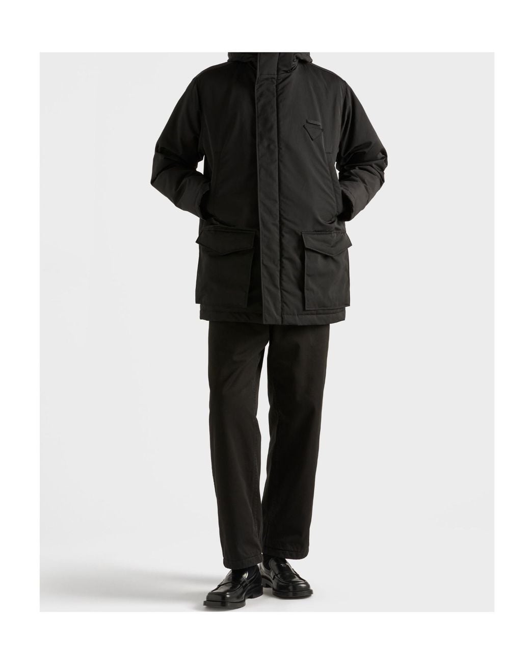 Prada Black Medium-Weight Technical Fabric Down Jacket for men
