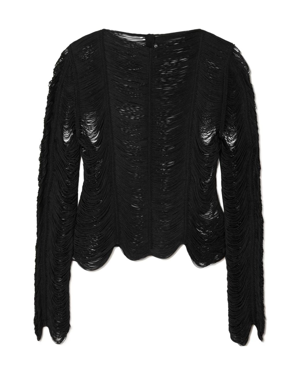 Tom Ford Black Open-Knit Blouse