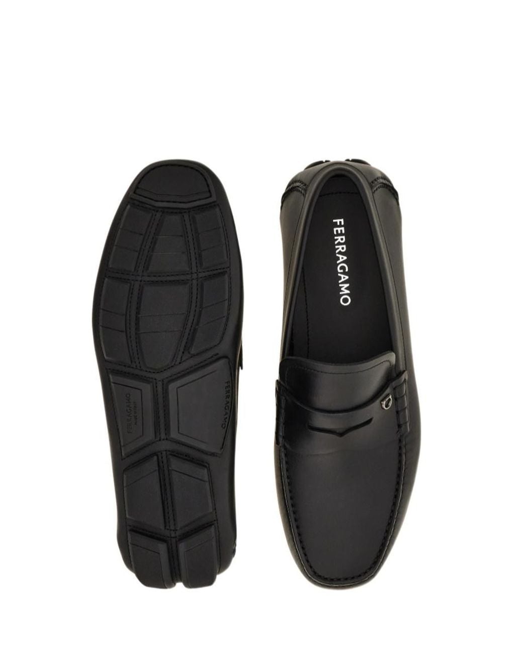 Ferragamo Black Penny Driver Loafer for men
