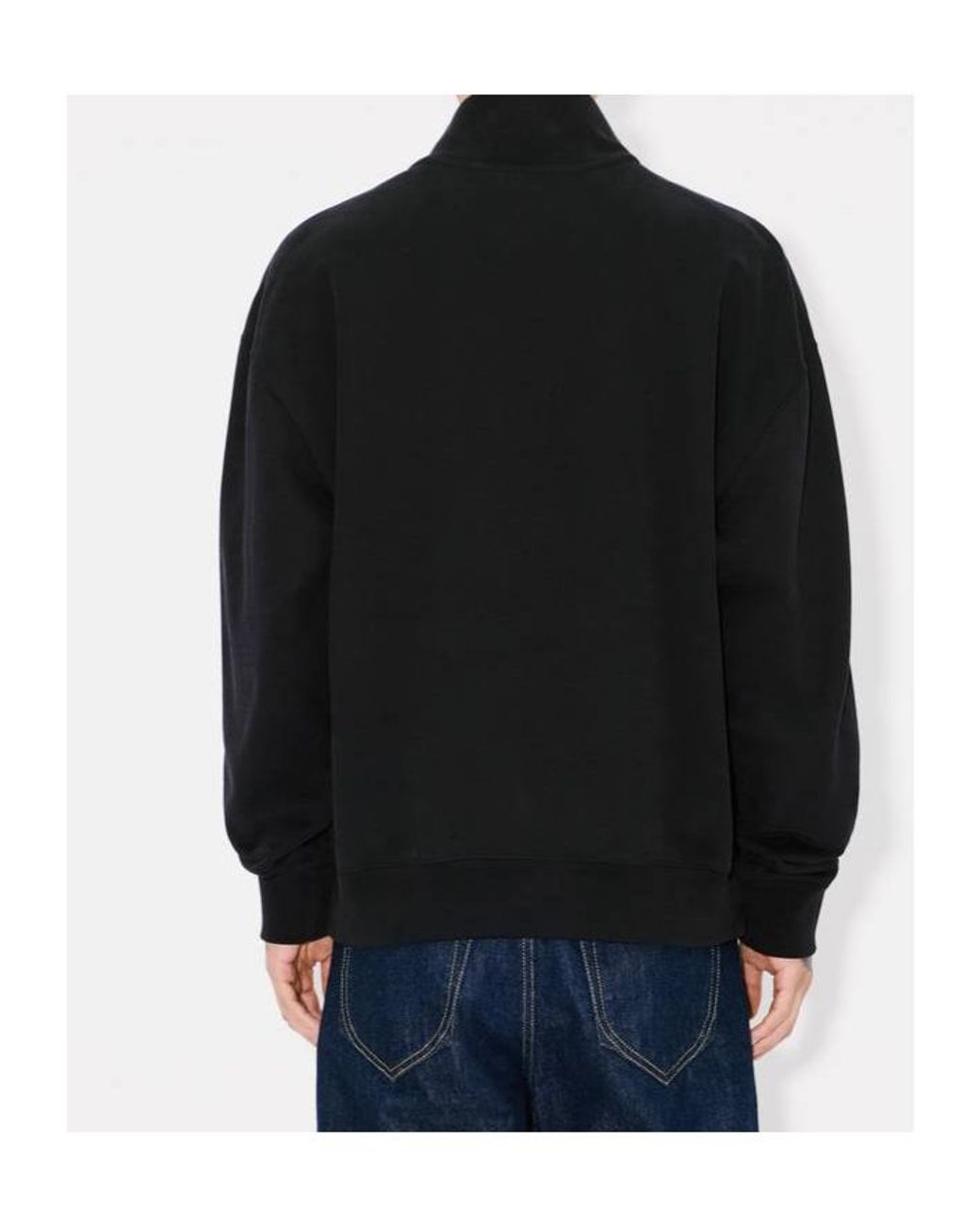 KENZO Black Boke Flower 2.0 Embroidered Zipped Sweatshirt for men