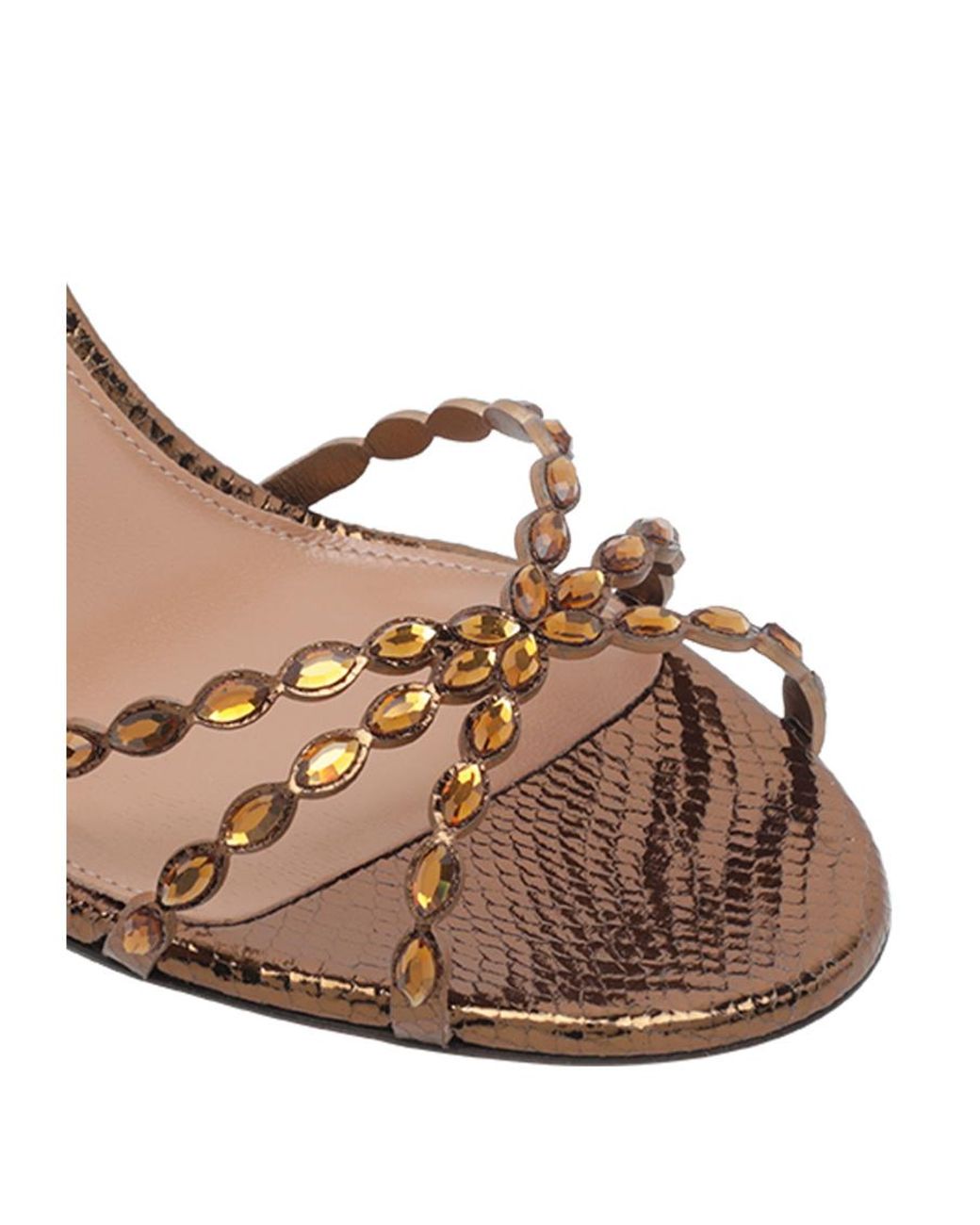 Aquazzura Metallic Love Struck Ankle-Strap Heeled Sandals
