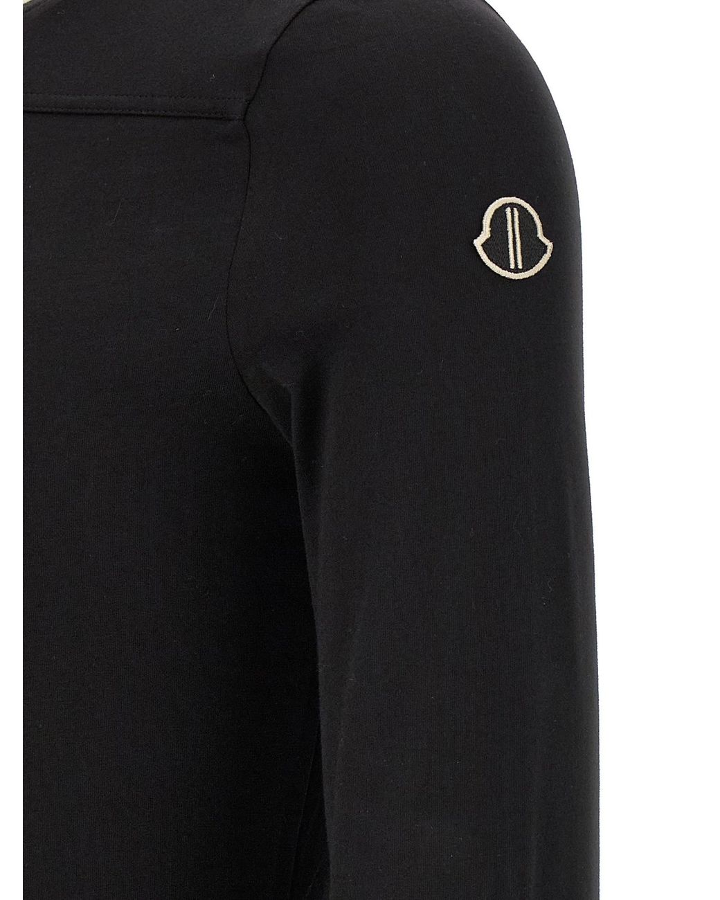 Moncler Black Moncler Rick Owens Logo Embroidered Jumper for men