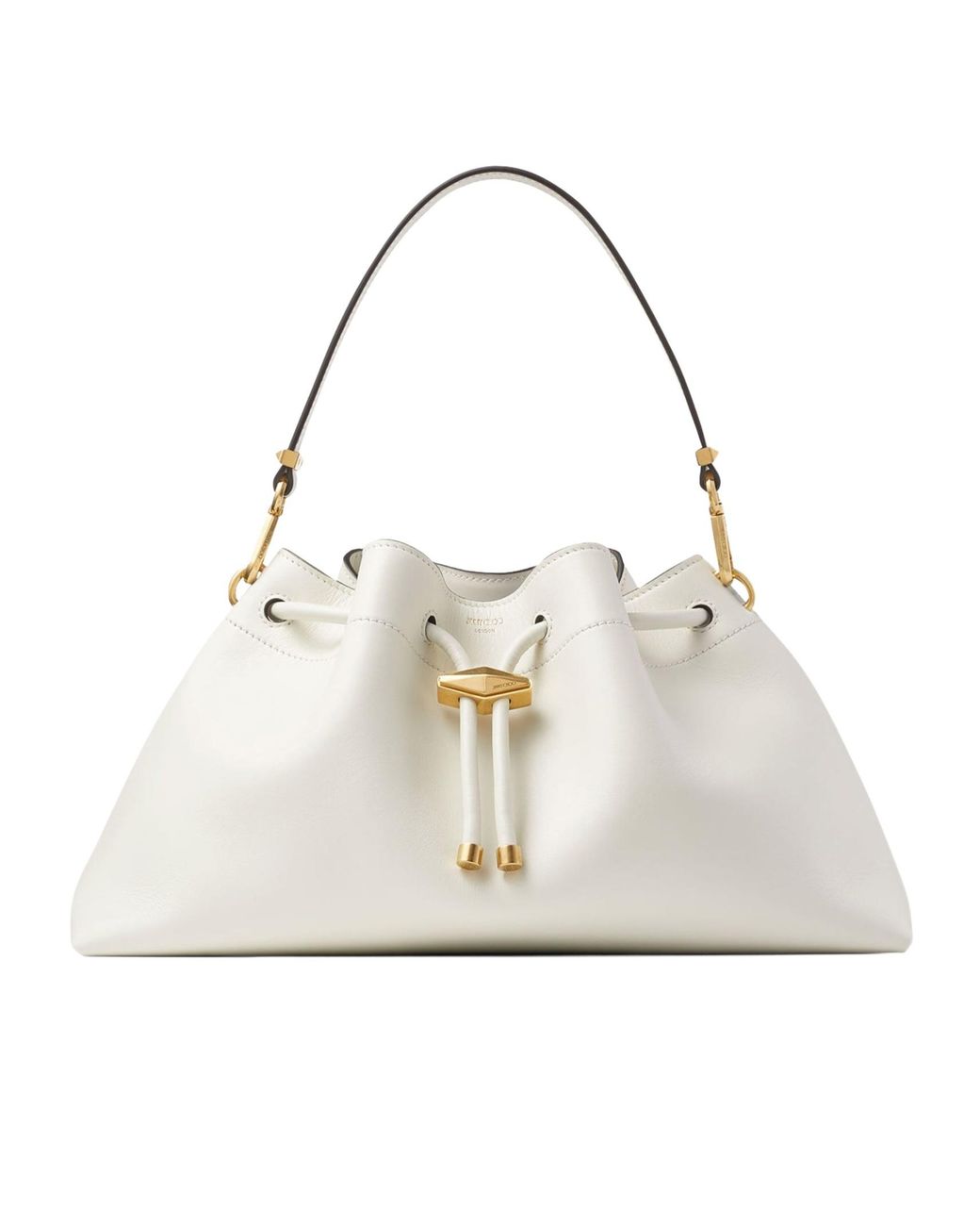Jimmy Choo White Drawstring Shoulder Bag