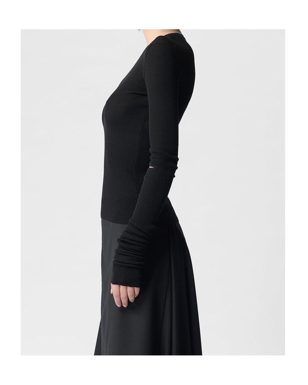 Ann Demeulemeester Black Round Neck Sweater