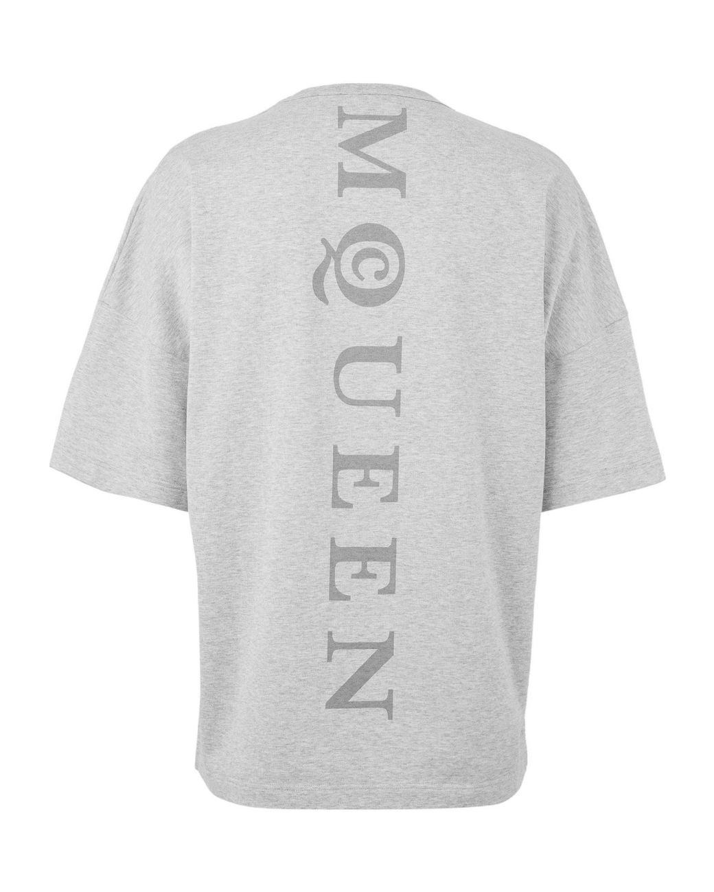 McQueen White Heathergrey Crewneck Shortsleeve Tee for men