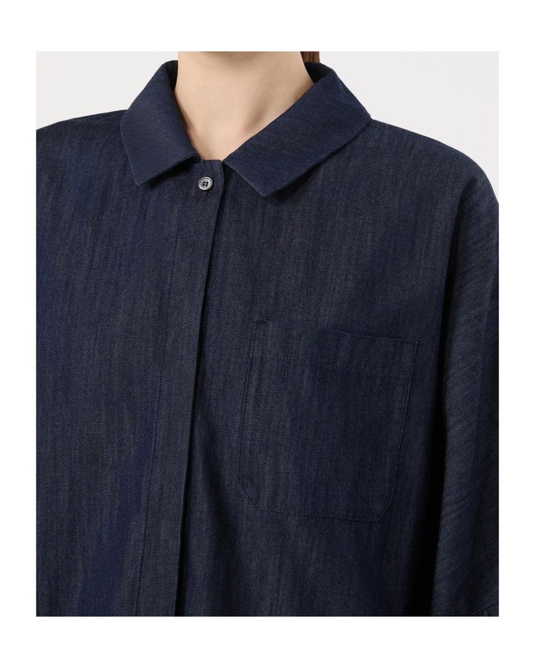 Max Mara Blue 'S Stmrugiada Lightweight Denim Shirt