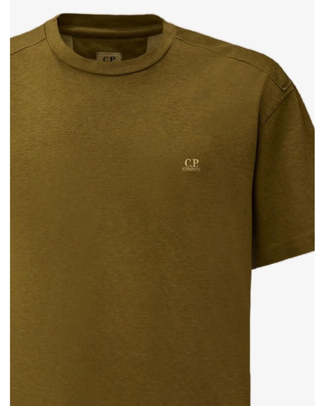 C P Company Green C.P.カンパニー メッキロゴTシャツ for men