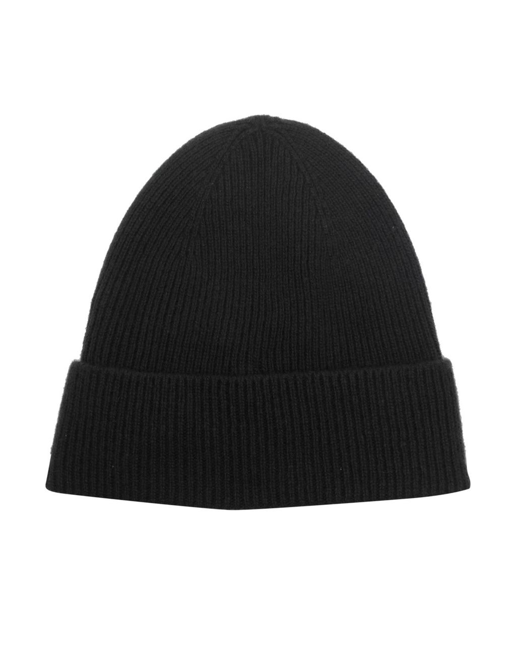 Tom Ford Black Ribbed Logo Patch Beanie for men