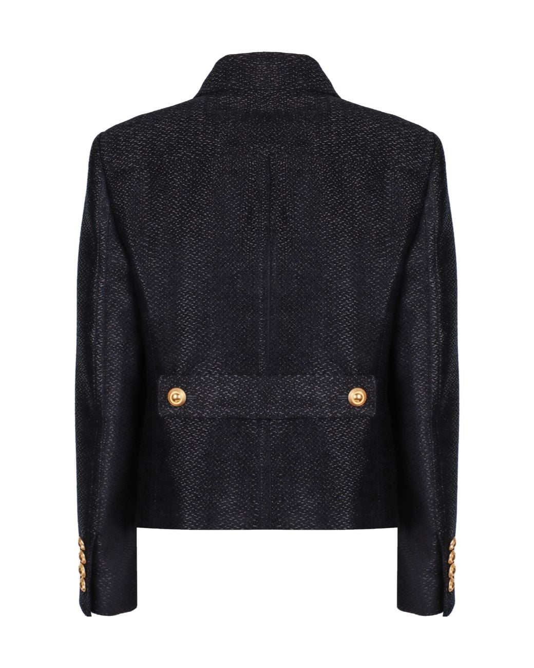 Tom Ford Black Double-Breasted Cropped Peacoat