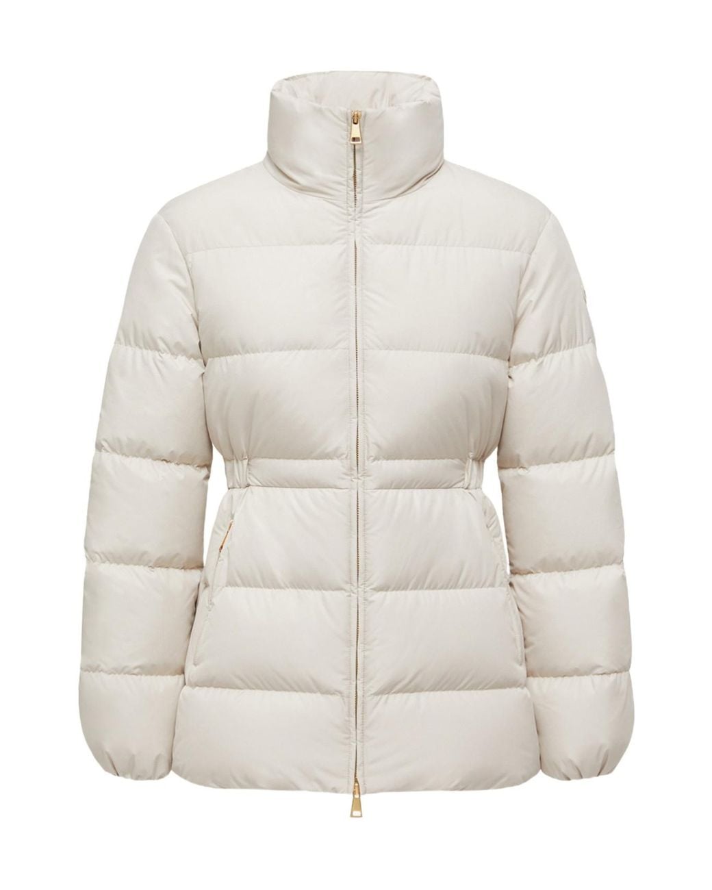 Moncler White Brossette Zip-Up Puffer Jacket