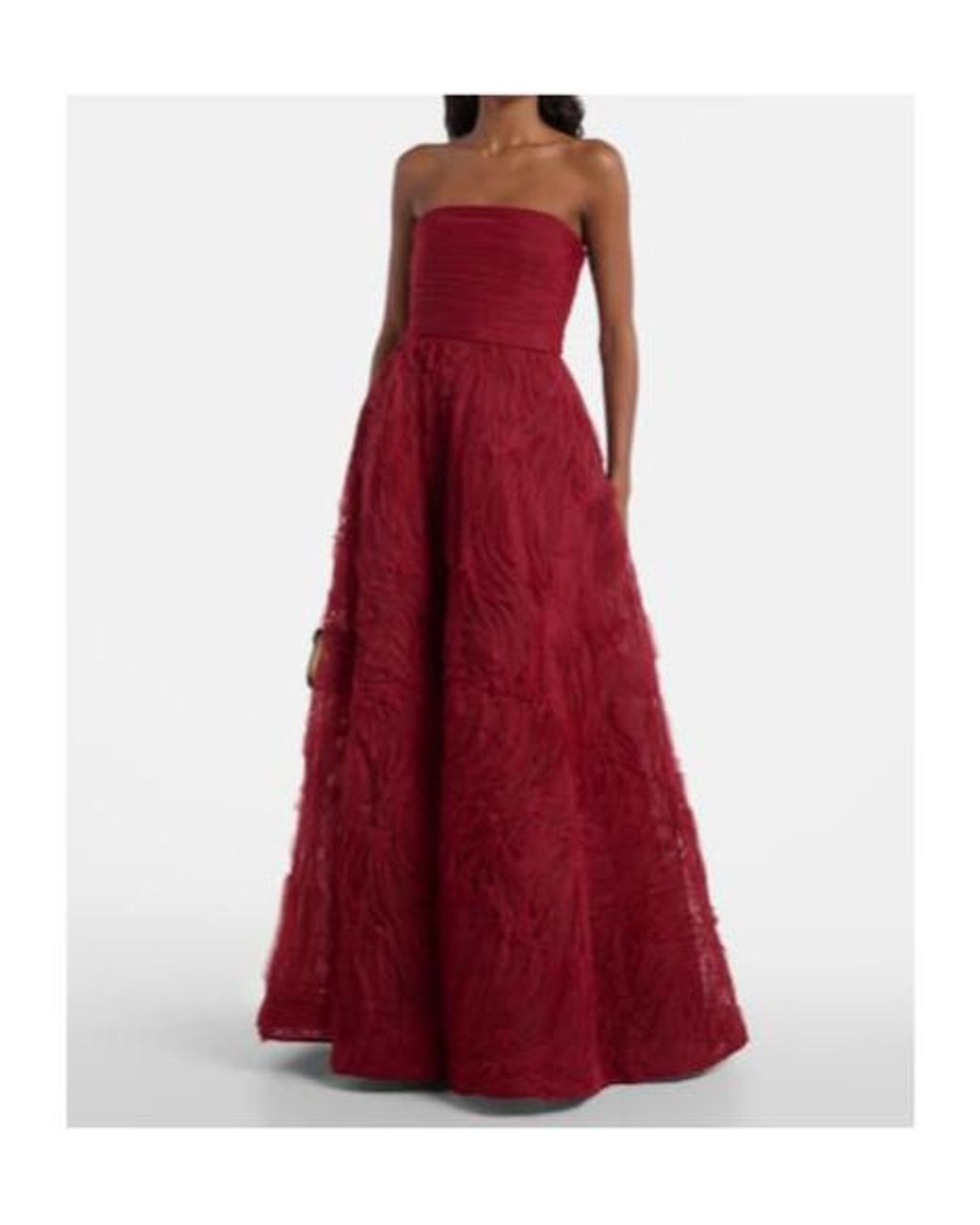 Rebecca Vallance Red Willow Mesh Bustier Gown