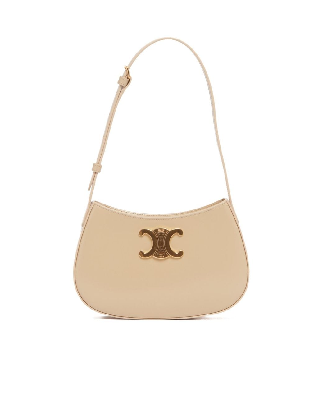 Céline White Medium Zip Shoulder Bag