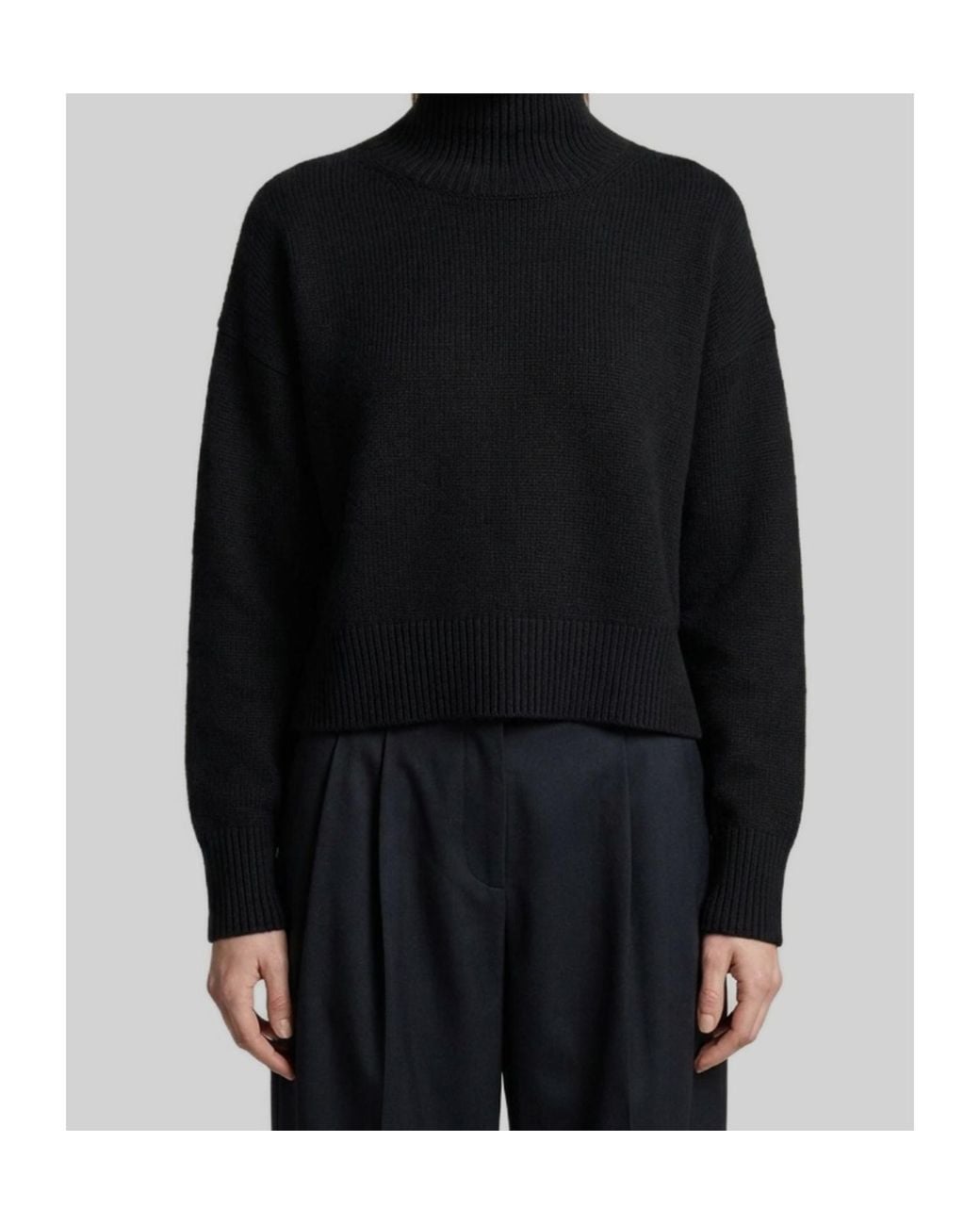 Loulou de Saison Black Jonah Turtleneck Knitted Sweater