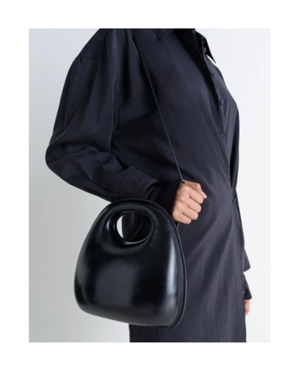 Lemaire Black Egg Leather Bag