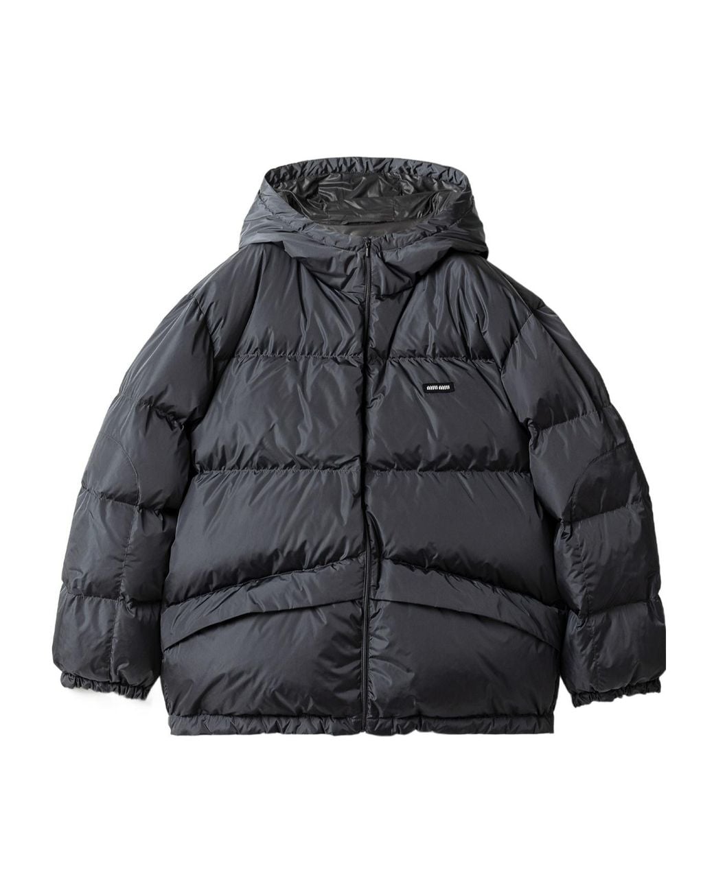 Miu Miu Gray Technical Fabric Down Jacket