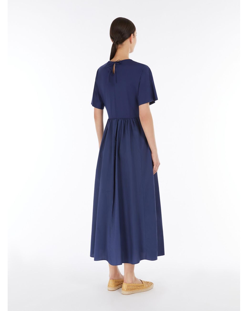 Weekend by Maxmara Blue Bronzo V-Neck Short-Sleeved Dress