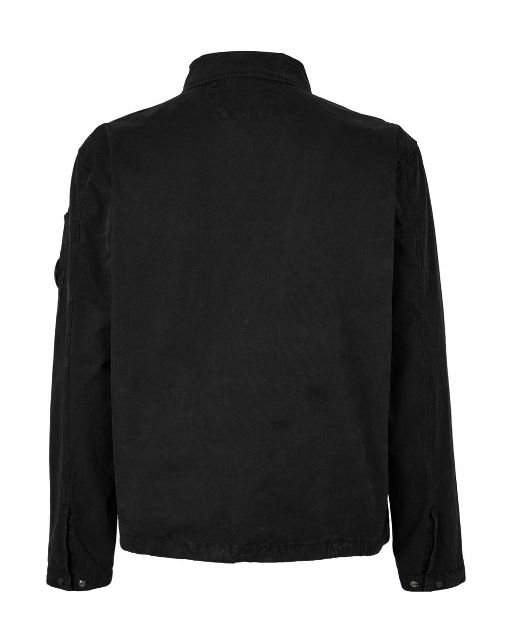 C P Company Black Collared Workwear-Style Shirt Jacket for men
