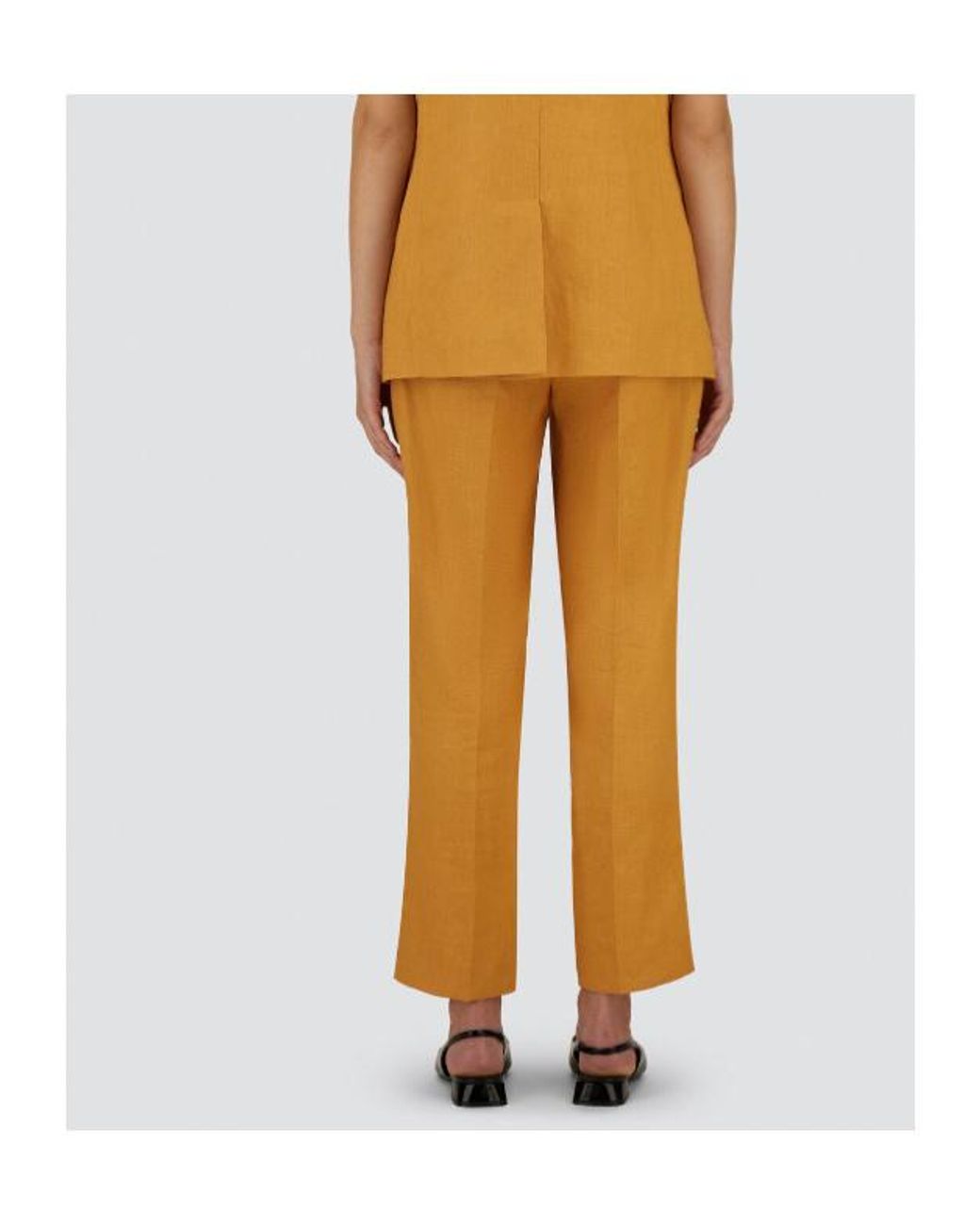 Herno Orange Straight Leg Tailored Trousers