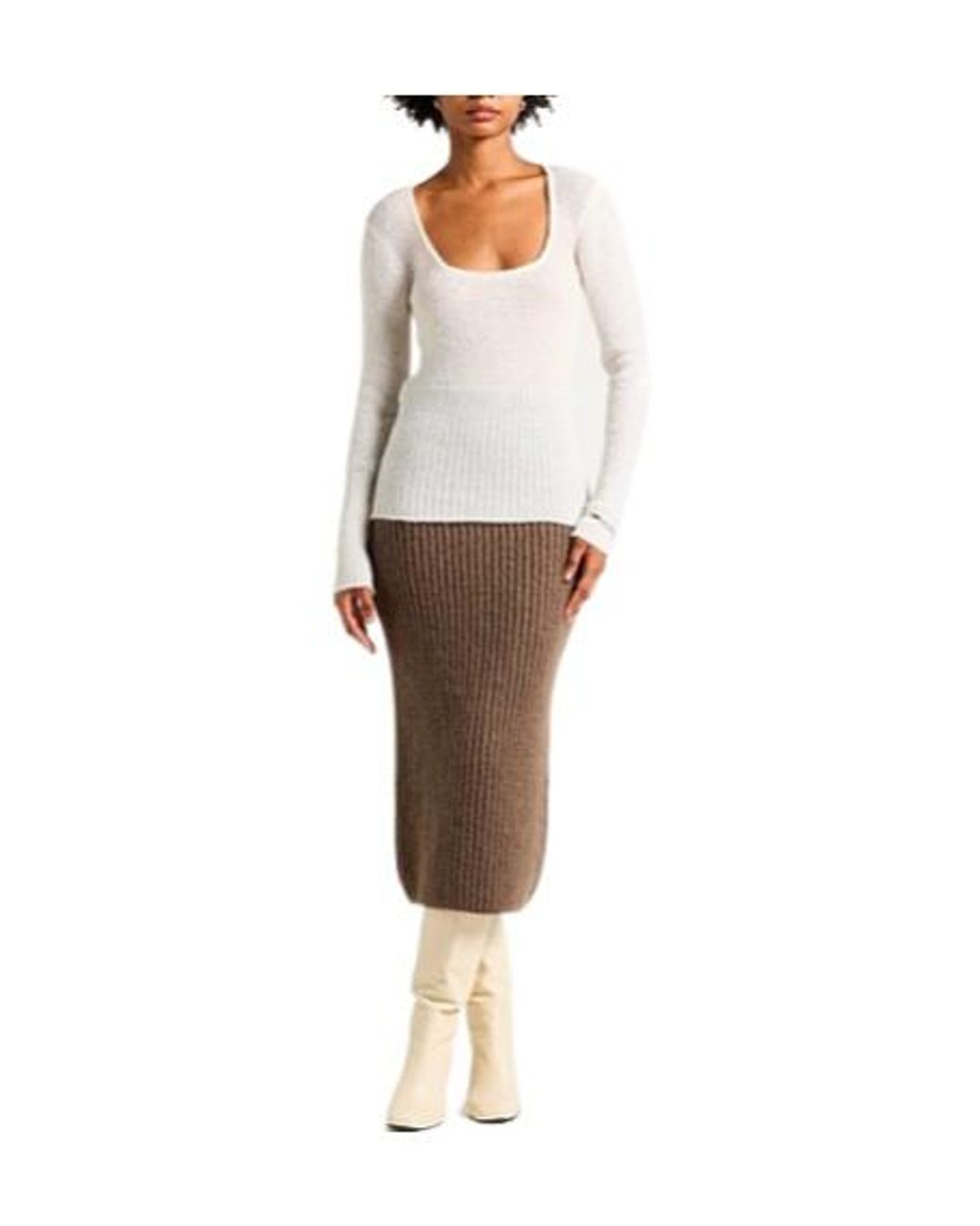 Jacquemus White Solid-Color Knitted Sweater