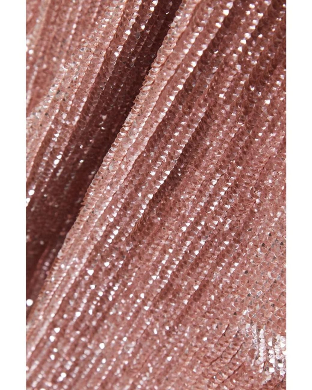 retroféte Pink Katya Draped Sequined Chiffon Gown