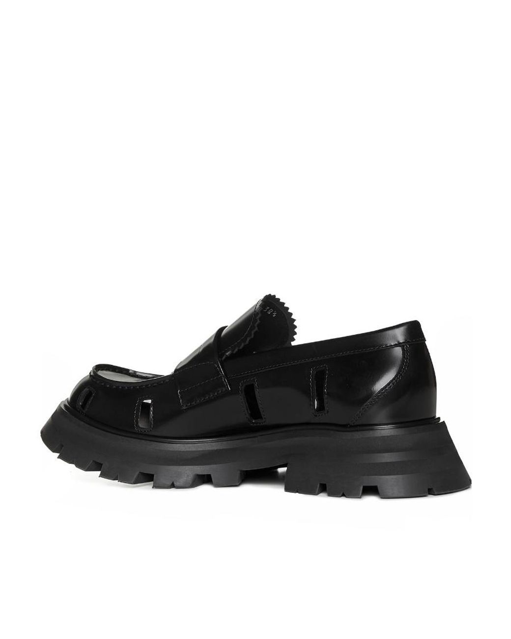 McQueen Black Cut-Out Flat Shoes