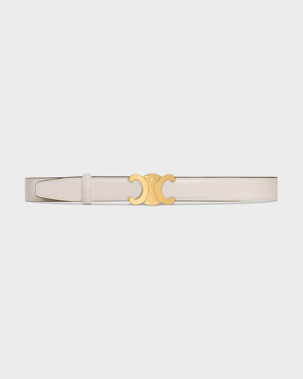 Céline White Triomphe Buckle Reversible Strap 25Mm