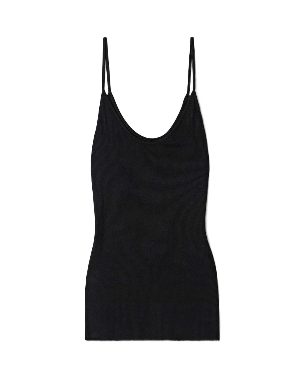 Khaite Black Selee Ribbed-Knit Tank