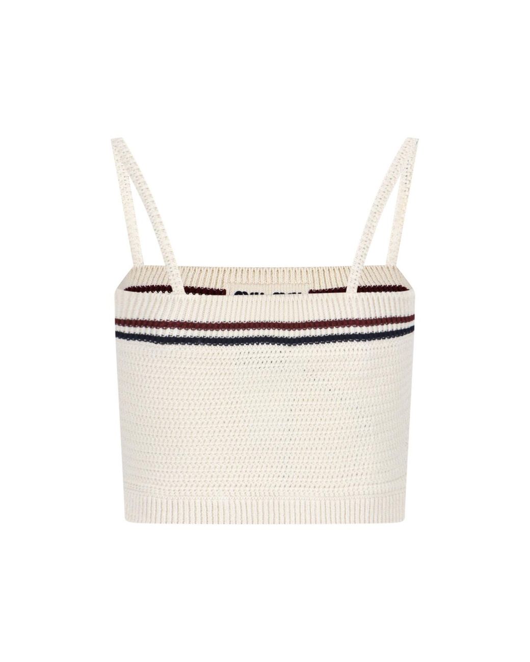 Miu Miu White Crochet Cropped Top