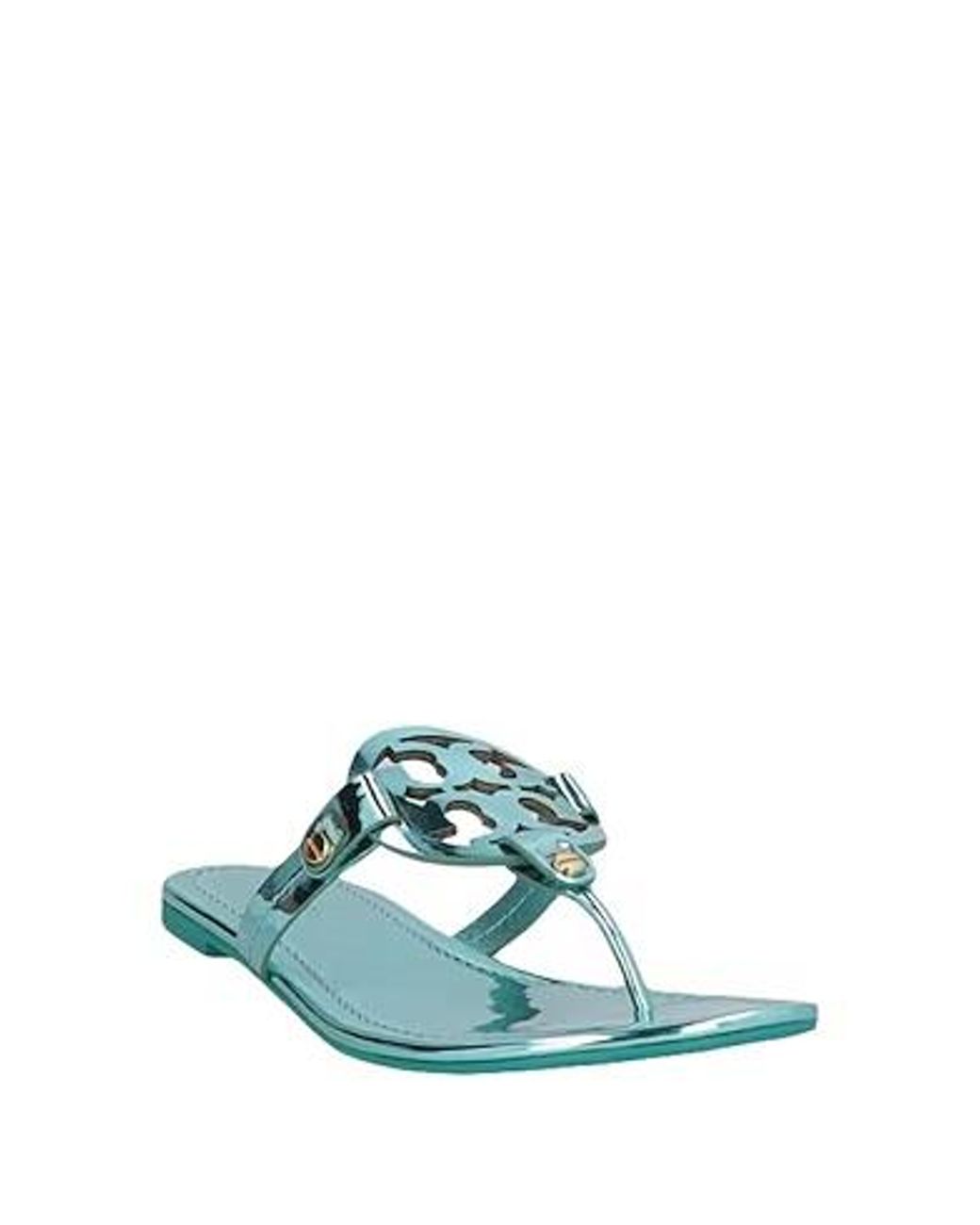 Tory Burch Blue Metallic Flip Flops