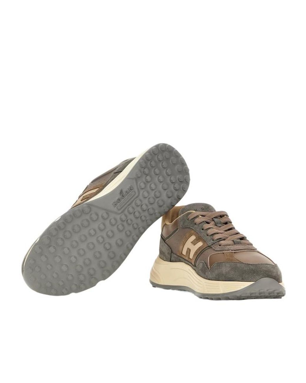 Hogan Brown Hyperlight Side H Patch Sneakers for men