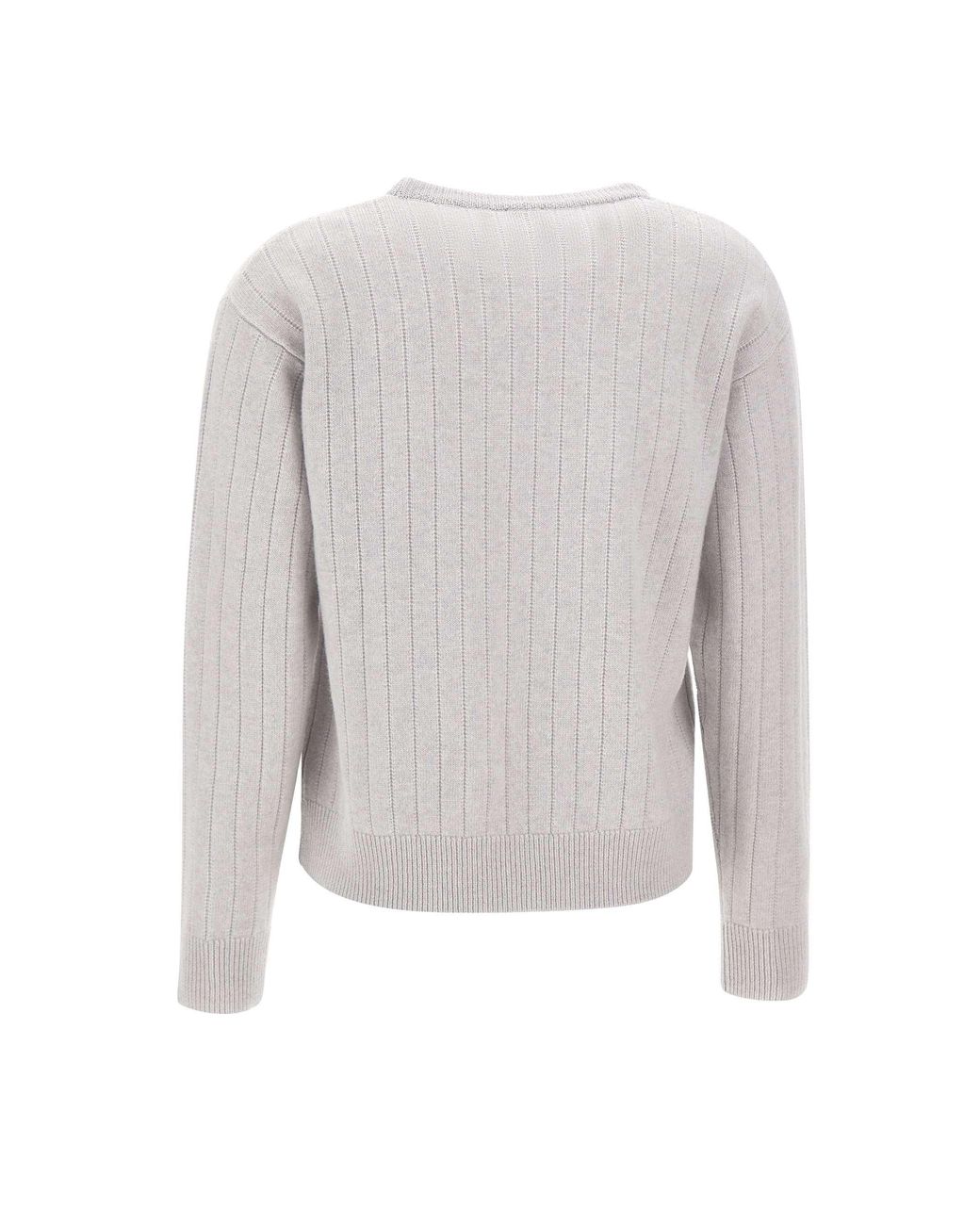 Eleventy Gray Textured Crew Neck Knitwear