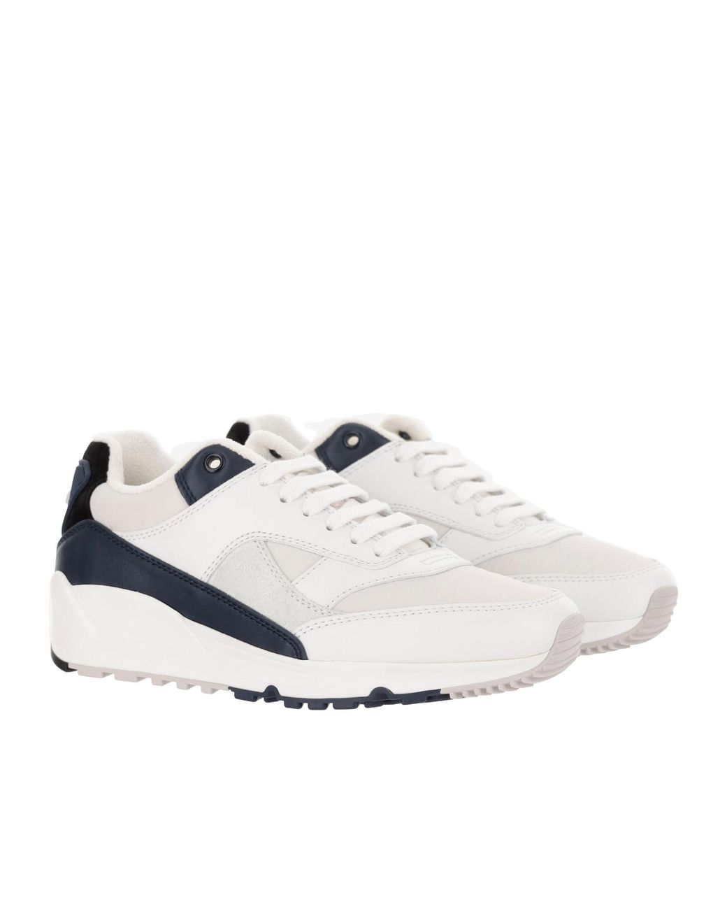 Saint Laurent White Logo Embossed Lace-Up Sneakers