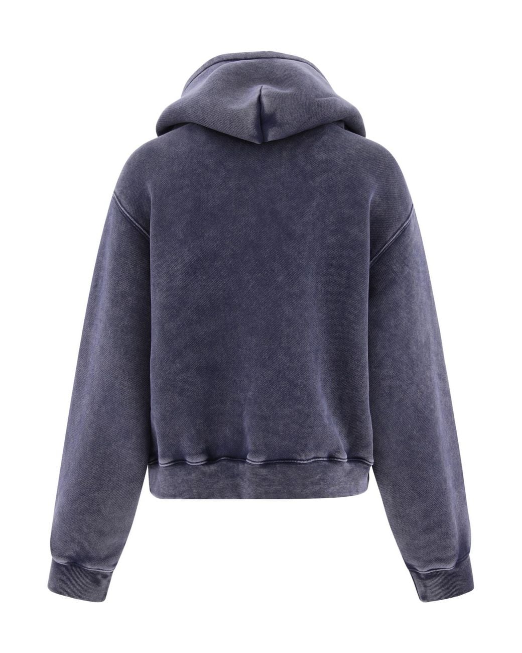 Alexander Wang Blue T By Structured Terry Puff Logo Hoodie