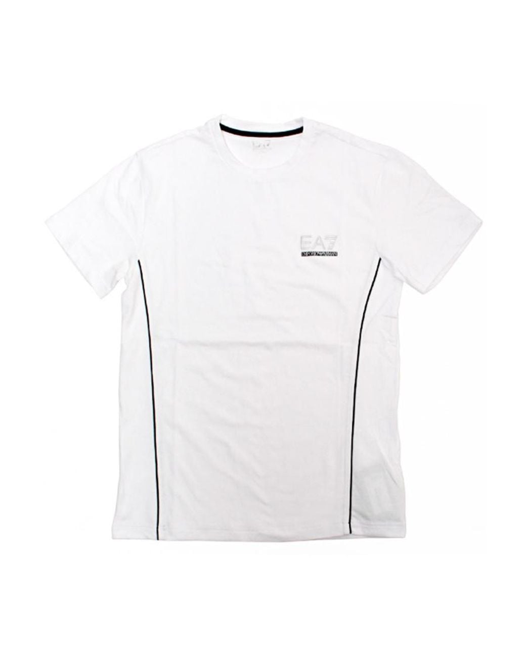 EA7 White Logo Round-Necked T-Shirt for men