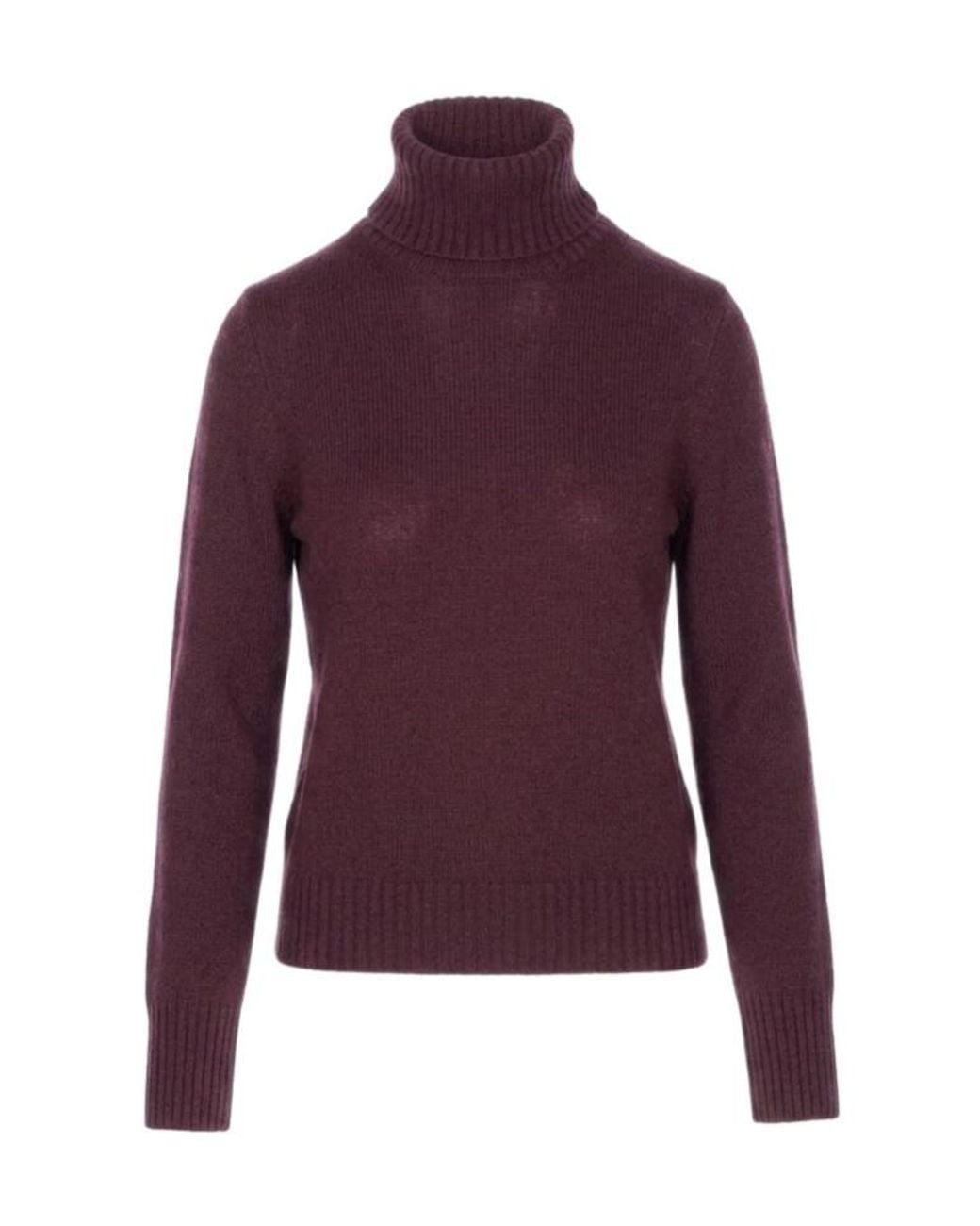 Allude Purple Roll-Neck Knitted Jumper