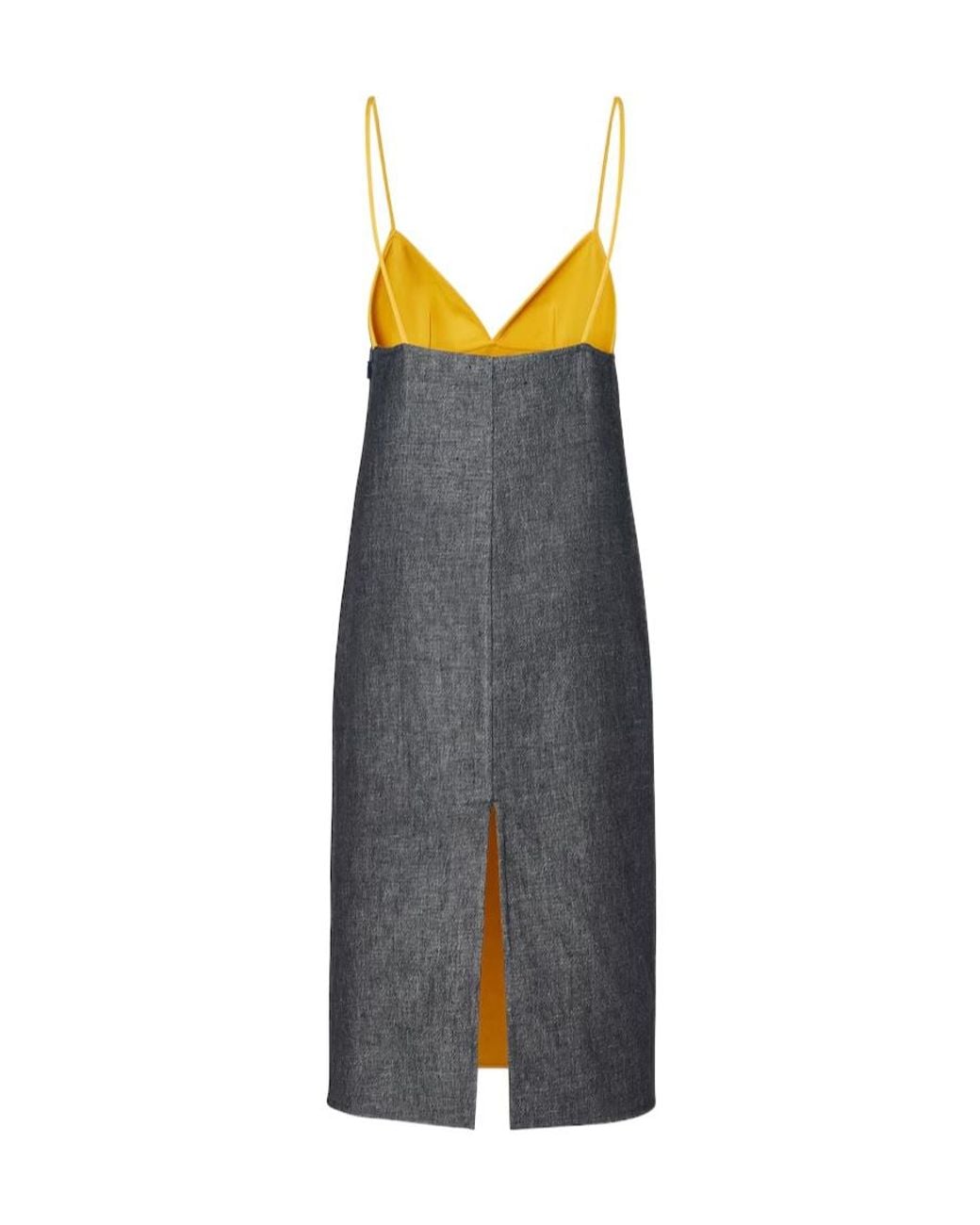 Fendi Blue V-Neck Denim Midi Dress