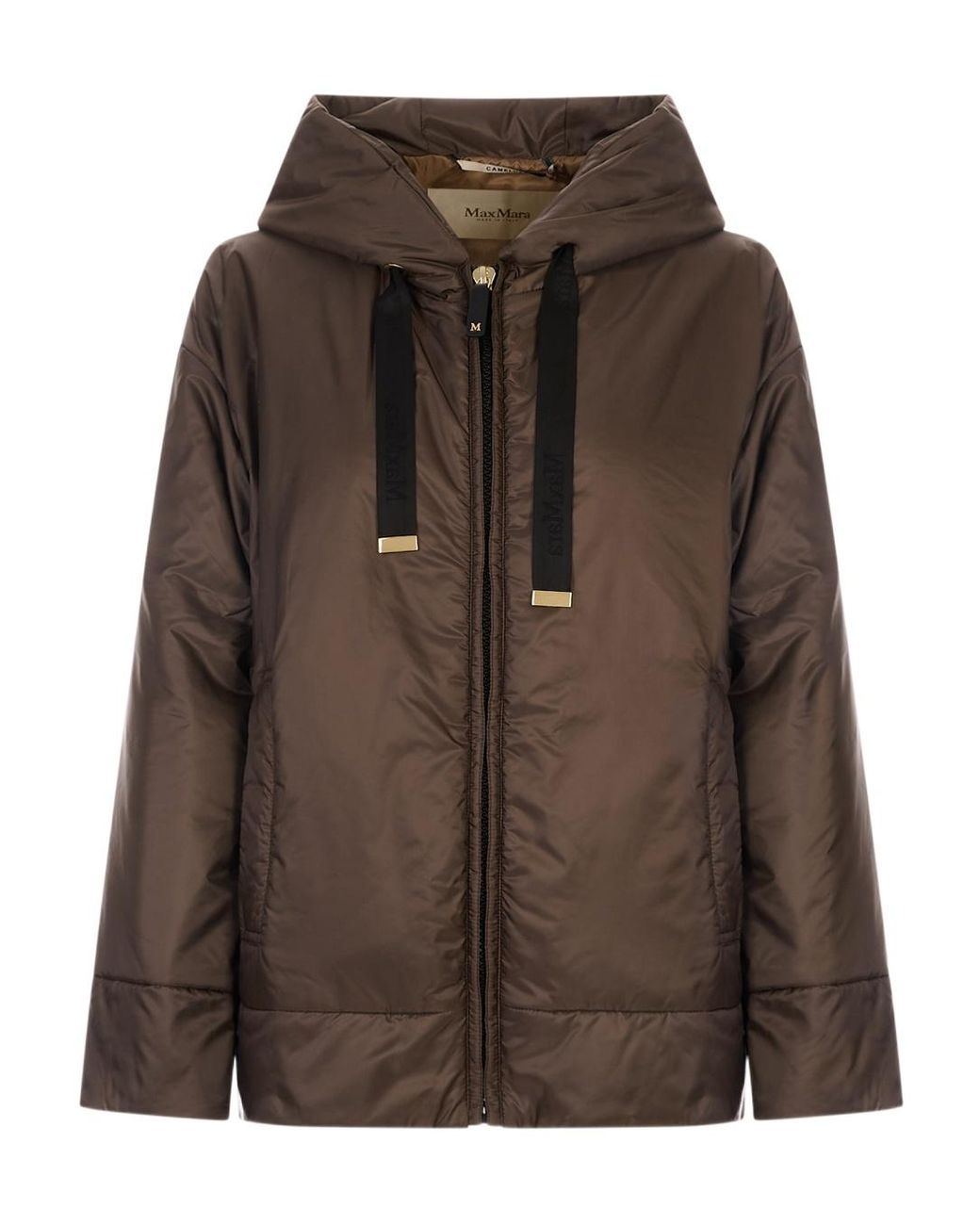 Max Mara Brown The Cube Daria Quilted Hooded Jacket