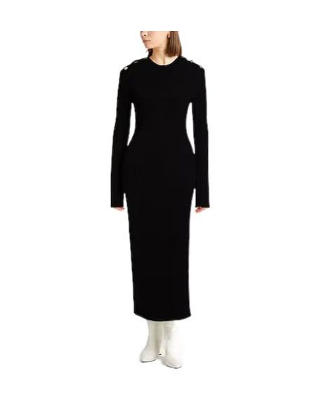 Sportmax Black Slim-Fit Knit Dress