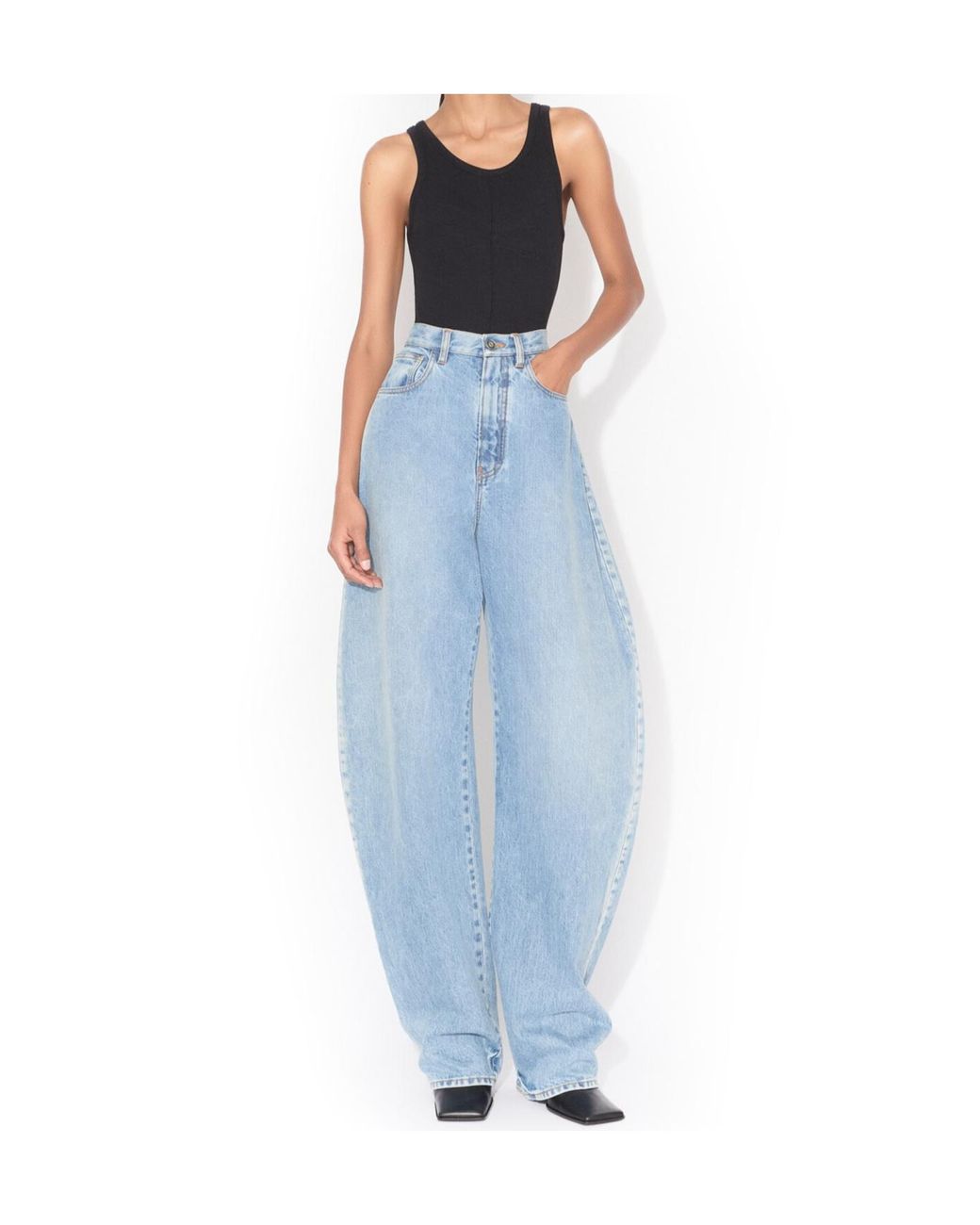 Alaïa Blue Round Wide-Leg Jeans
