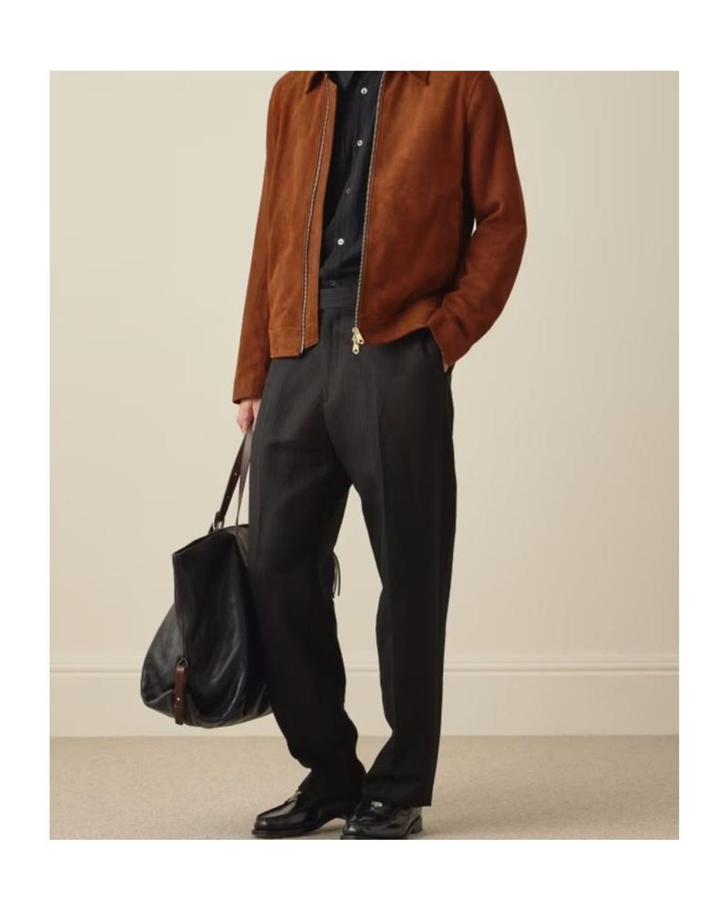 Paul Smith Black Leather Duffle Tote Bag for men