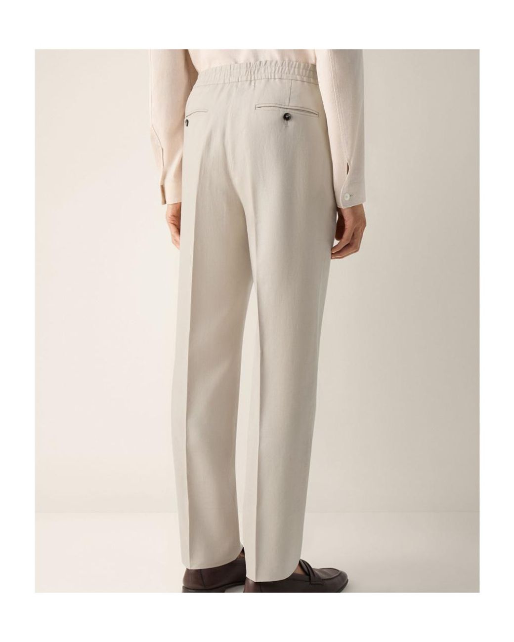 Zegna White Oasi Lino Trousers for men