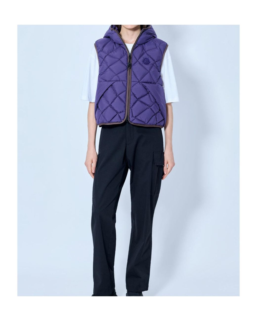 Moncler Purple Armella Hooded Gilet