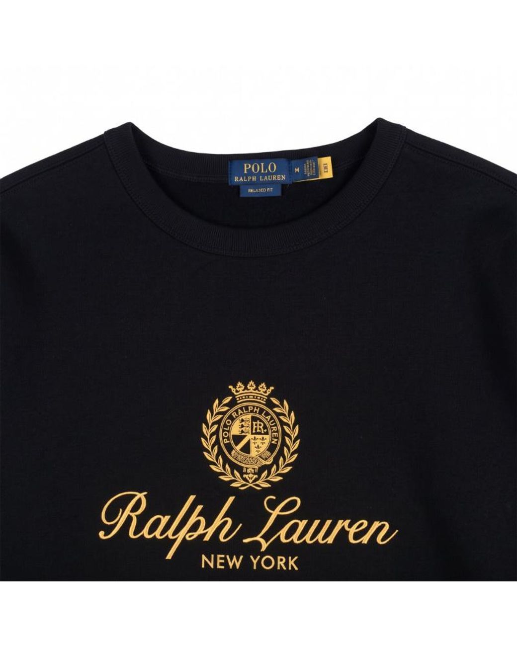 Polo Ralph Lauren Black Printed Fleece Sweatshirt for men